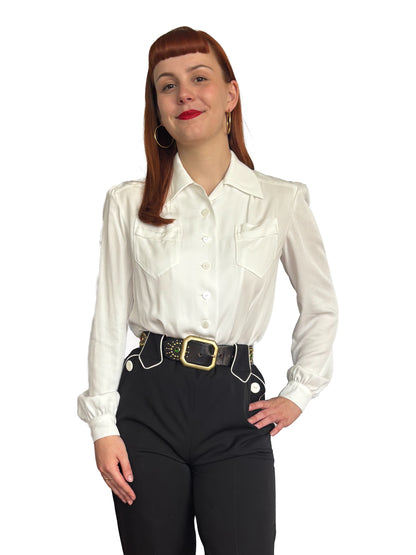 1940s Style Western Slacks Black -  Made to Order