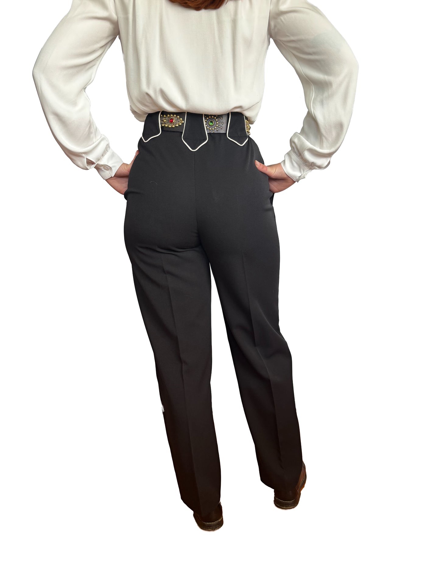 1940s Style Western Slacks Black -  Made to Order
