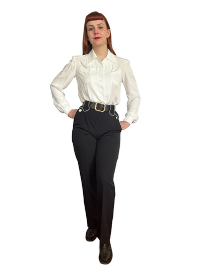 1940s Style Western Slacks Black -  Made to Order