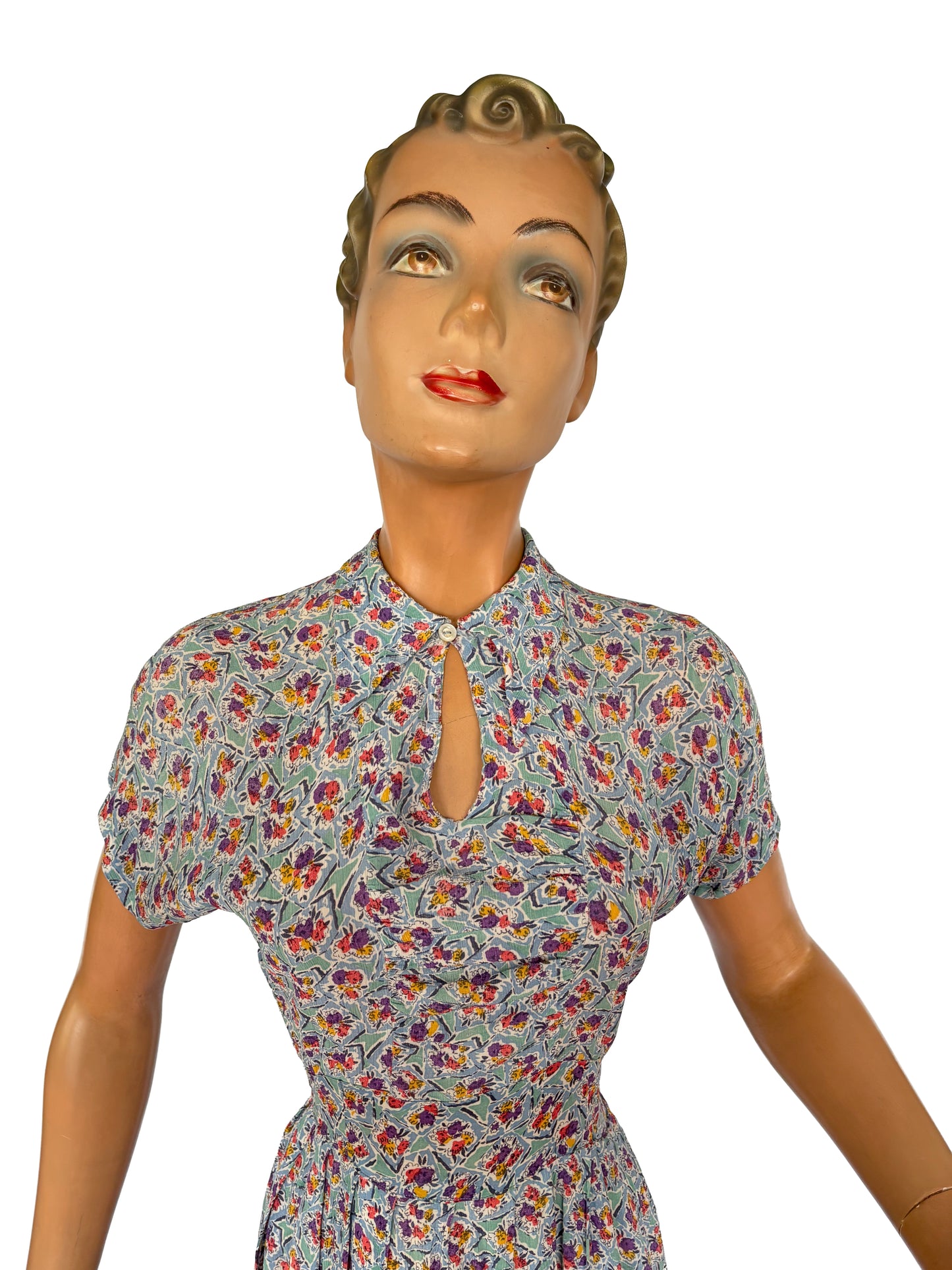 1940s Crepe Rayon Dress | Medium