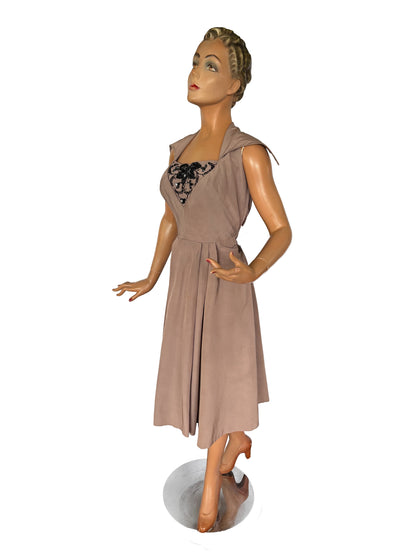 1940s Taffeta Evening Dress | Medium