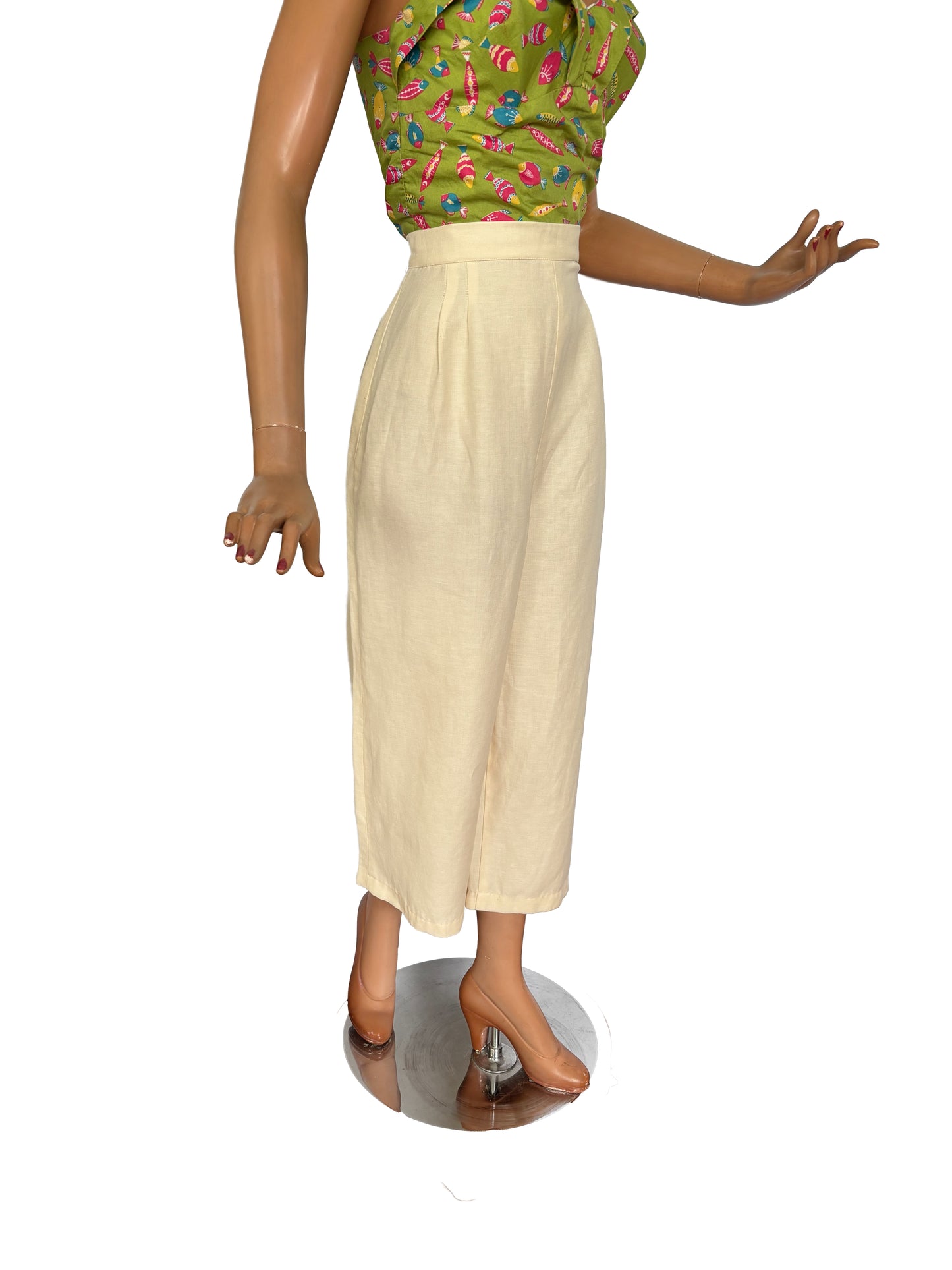 1940s Style Linen Culottes | XS