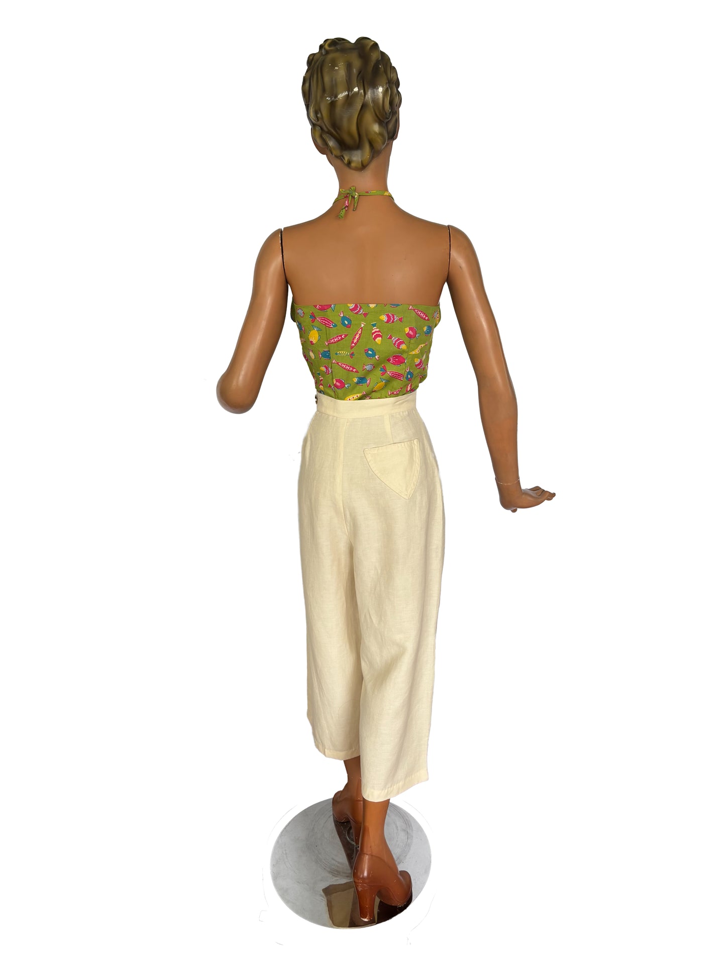 1940s Style Linen Culottes | XS