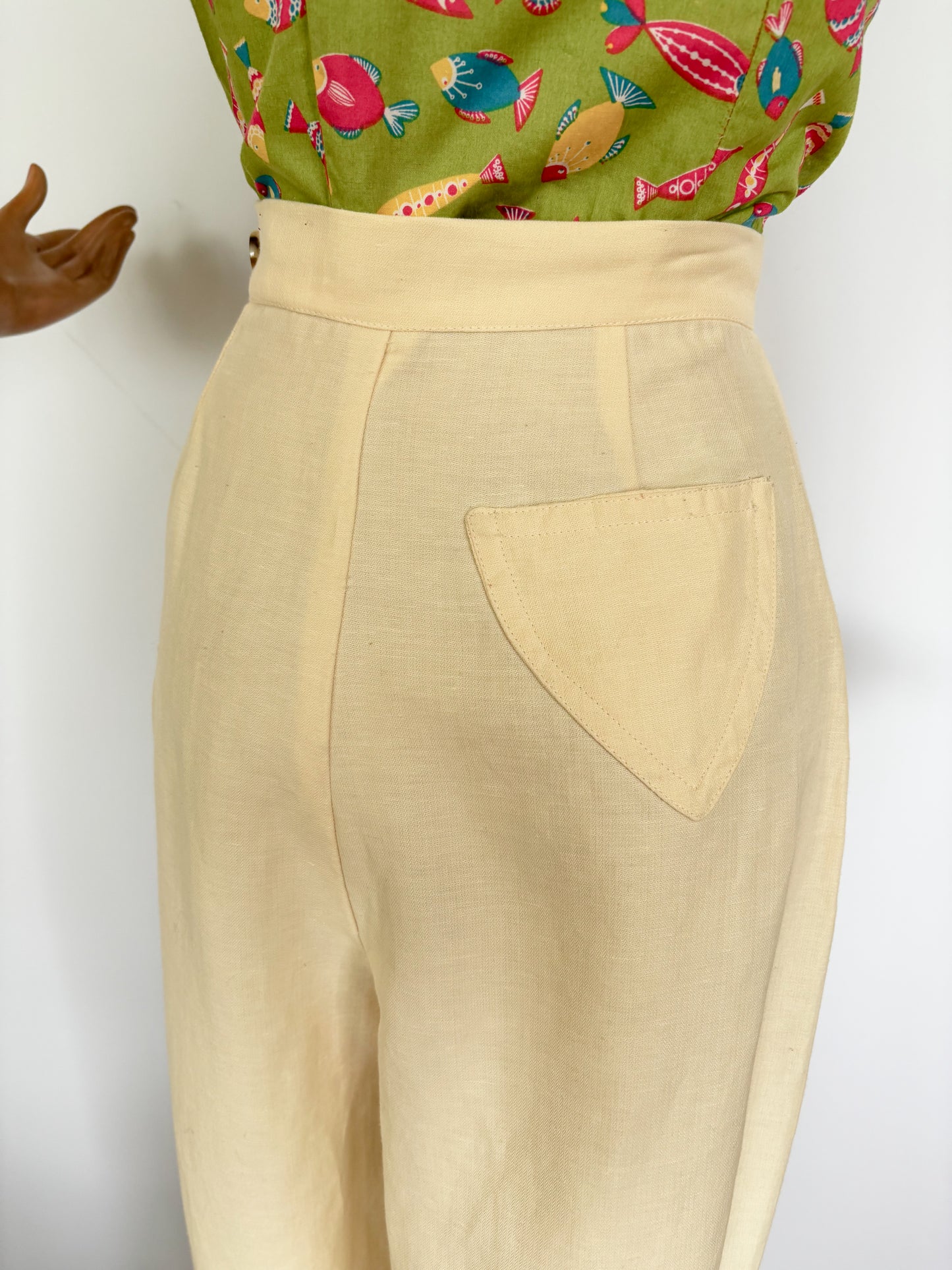 1940s Style Linen Culottes | XS