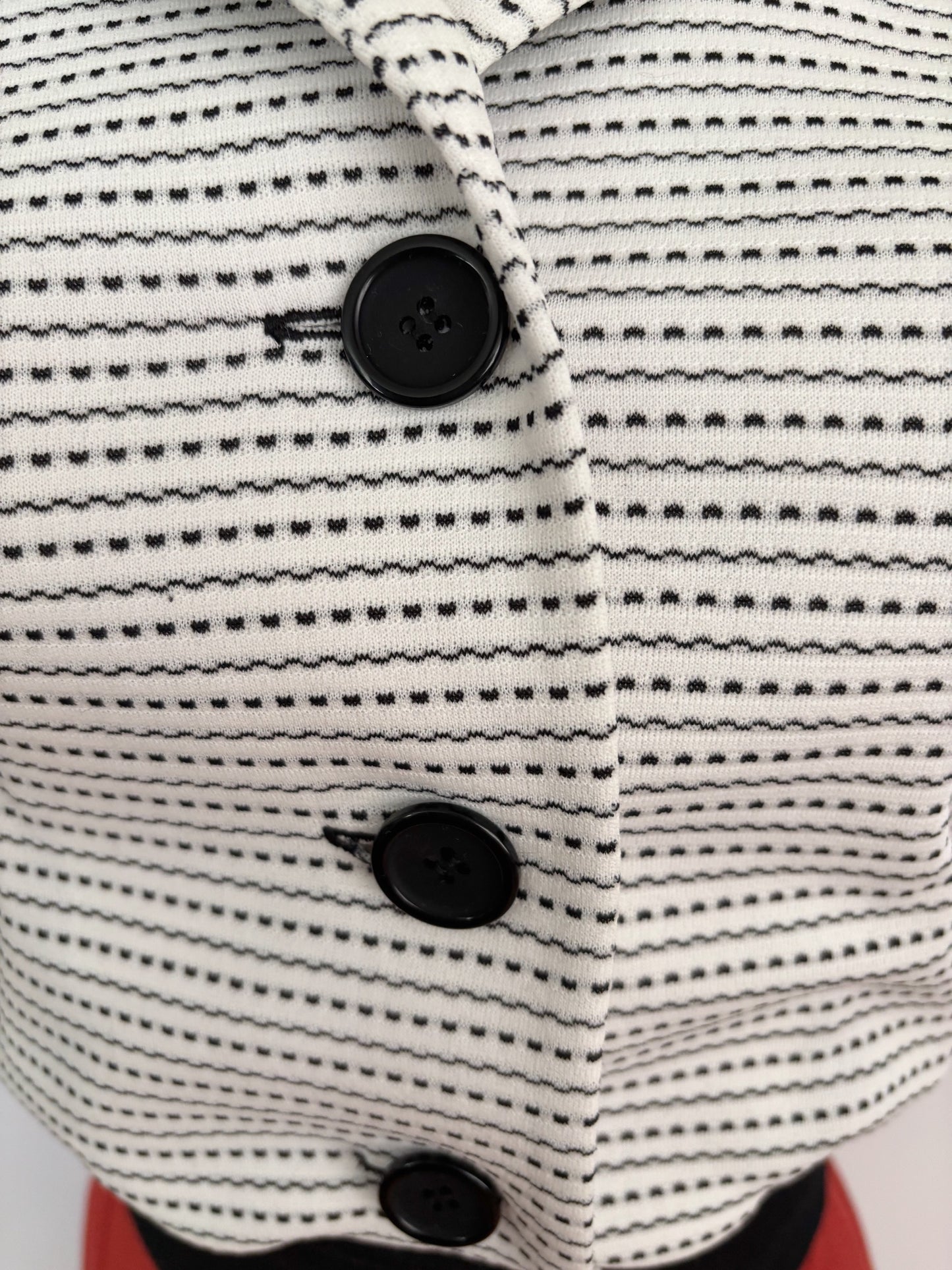 Jane 1950s Black And White Tricot Top