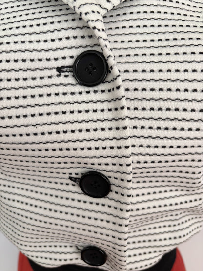 Jane 1950s Black And White Tricot Top