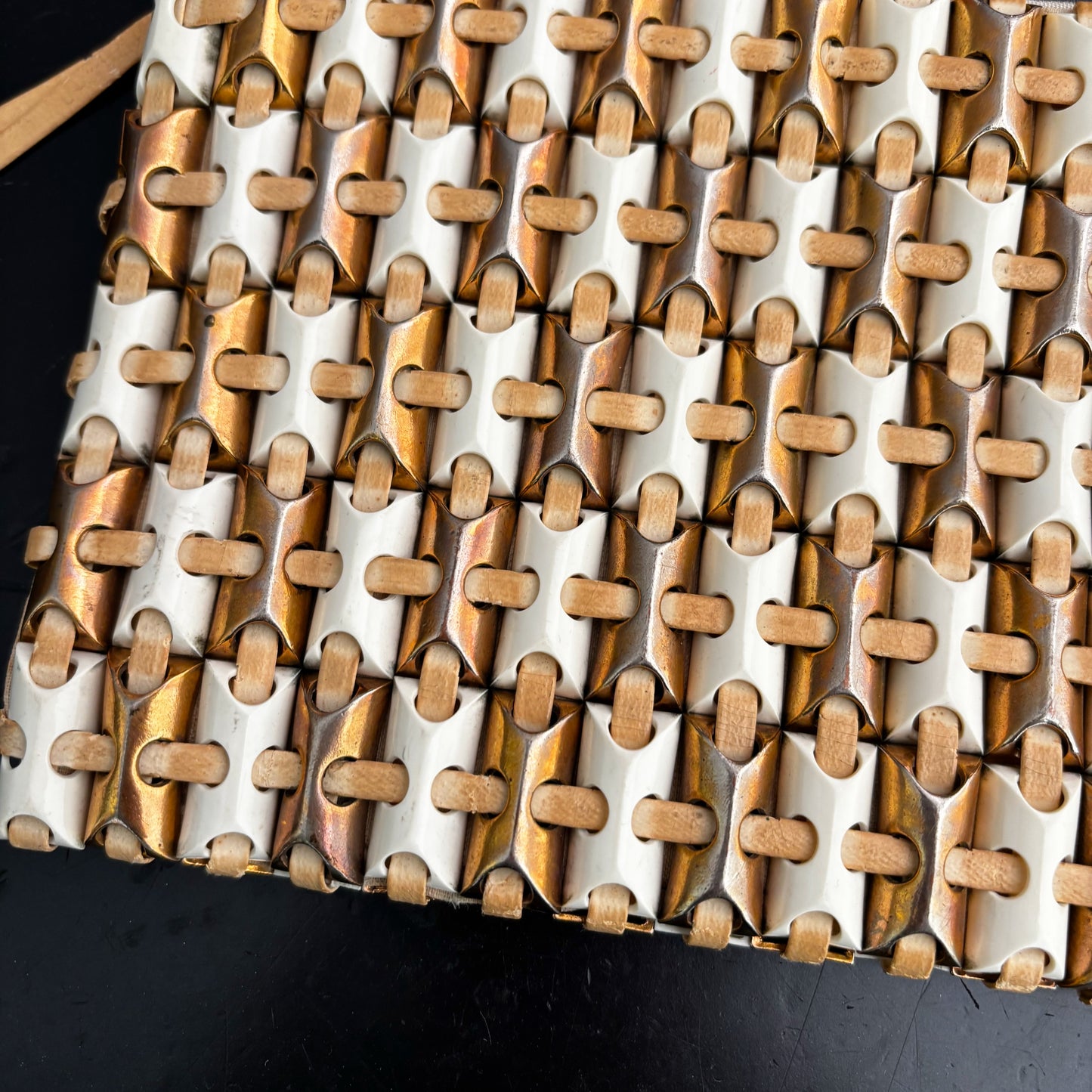 1940s Gold White Plasticflex Purse