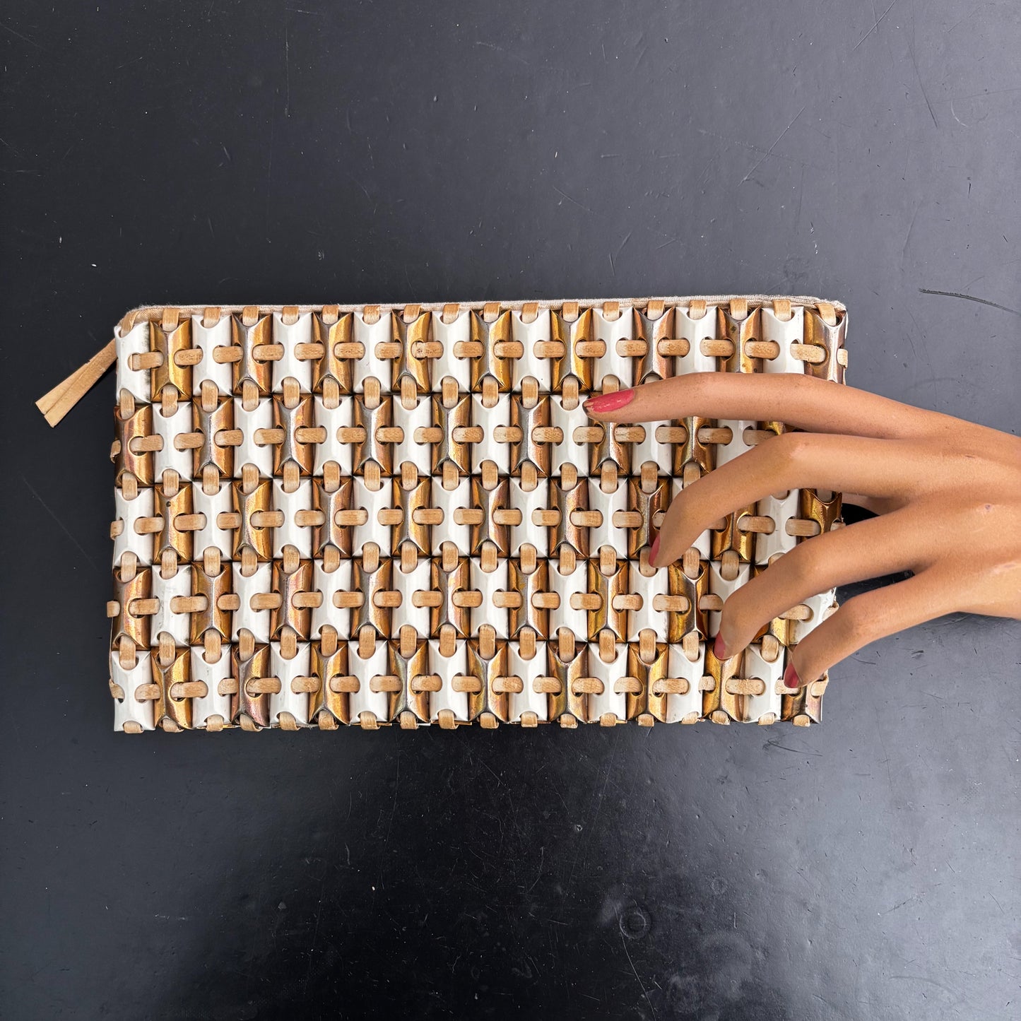 1940s Gold White Plasticflex Purse
