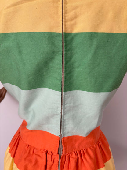 M | 1950s/60s Striped Boutique Dress Jean Louzac