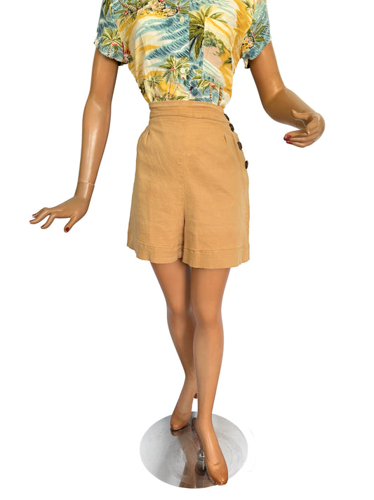 1940s Style Khaki Shorts | XS/S