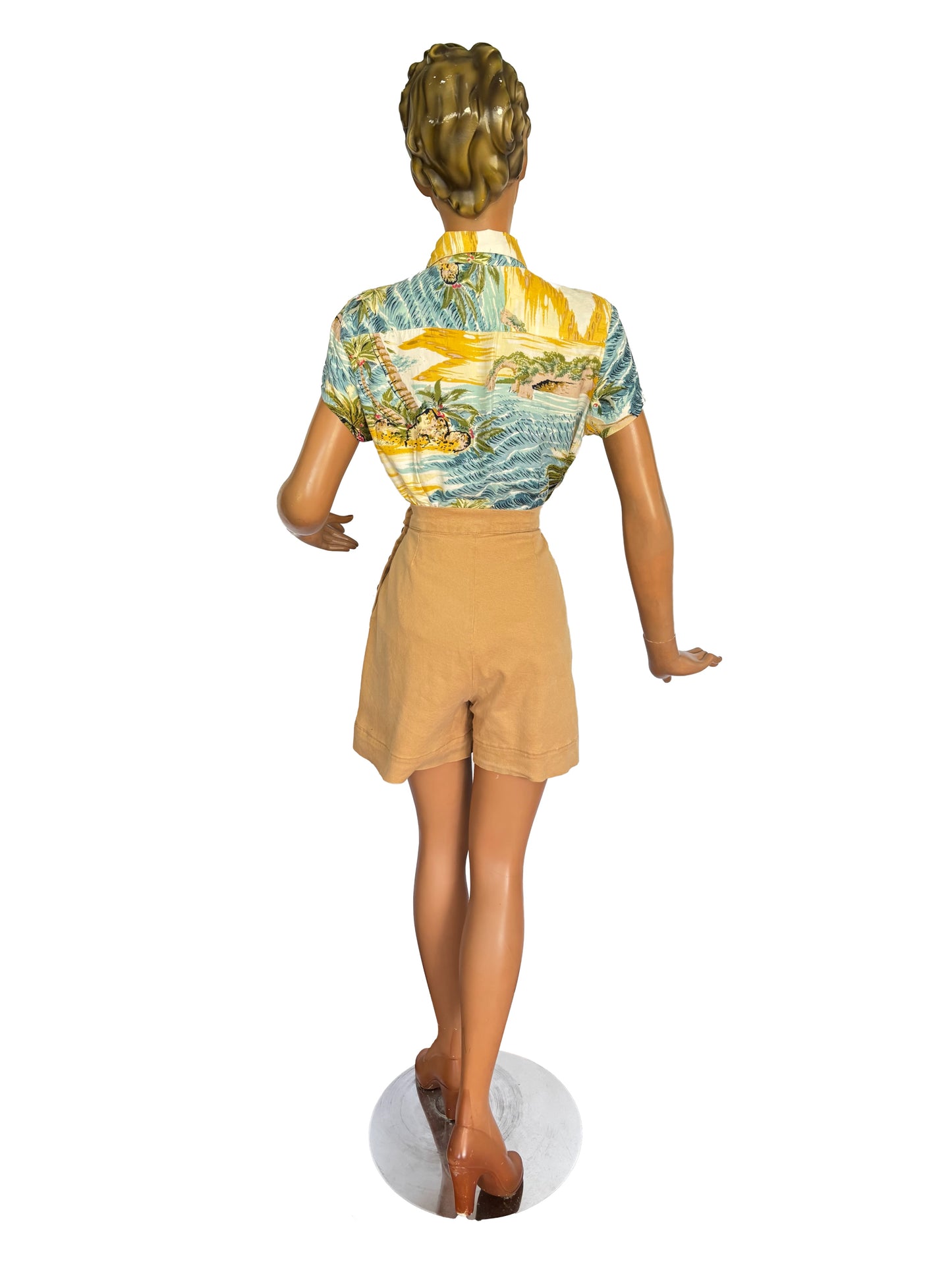 1940s Style Khaki Shorts | XS/S