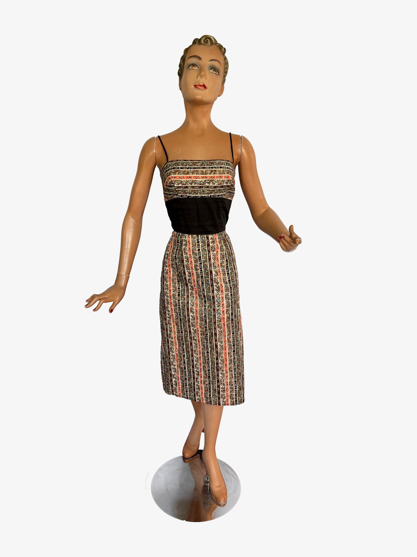 1950s/60s Alfred Shaheen Novelty Tree Print Pencil Dress | XSmall