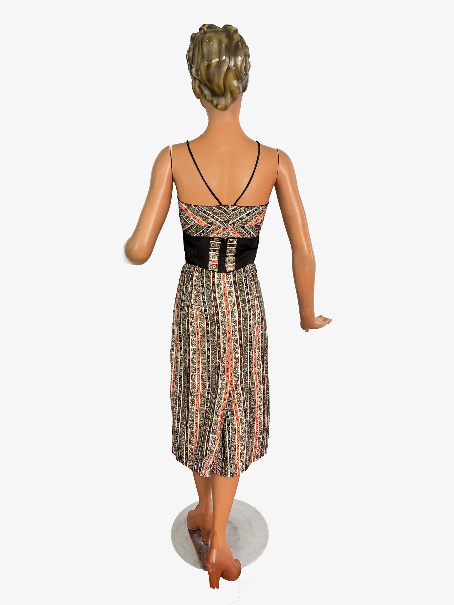 1950s/60s Alfred Shaheen Novelty Tree Print Pencil Dress | XSmall