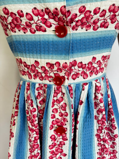 1950s Waffle Cotton Dress | XSmall