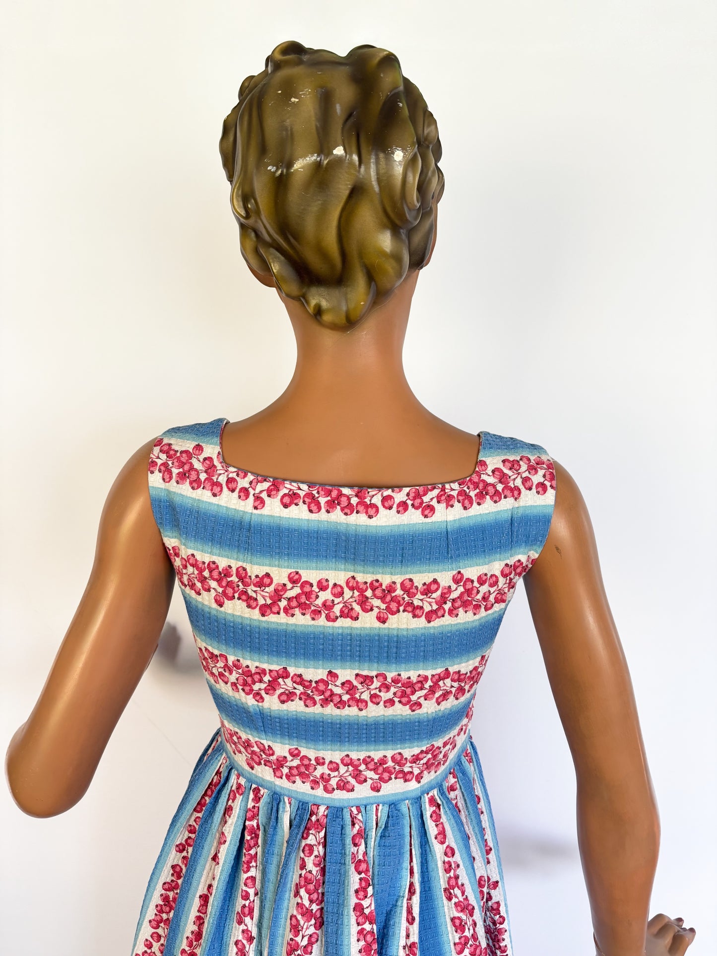 1950s Waffle Cotton Dress | XSmall
