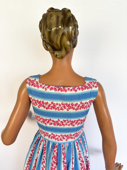 1950s Waffle Cotton Dress | XSmall