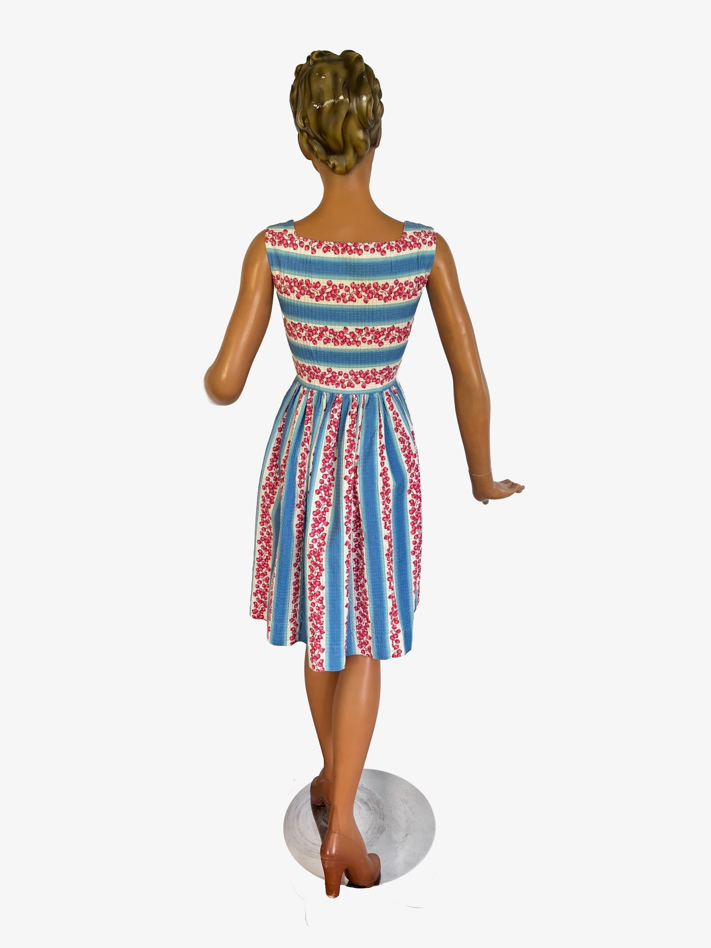 1950s Waffle Cotton Dress | XSmall