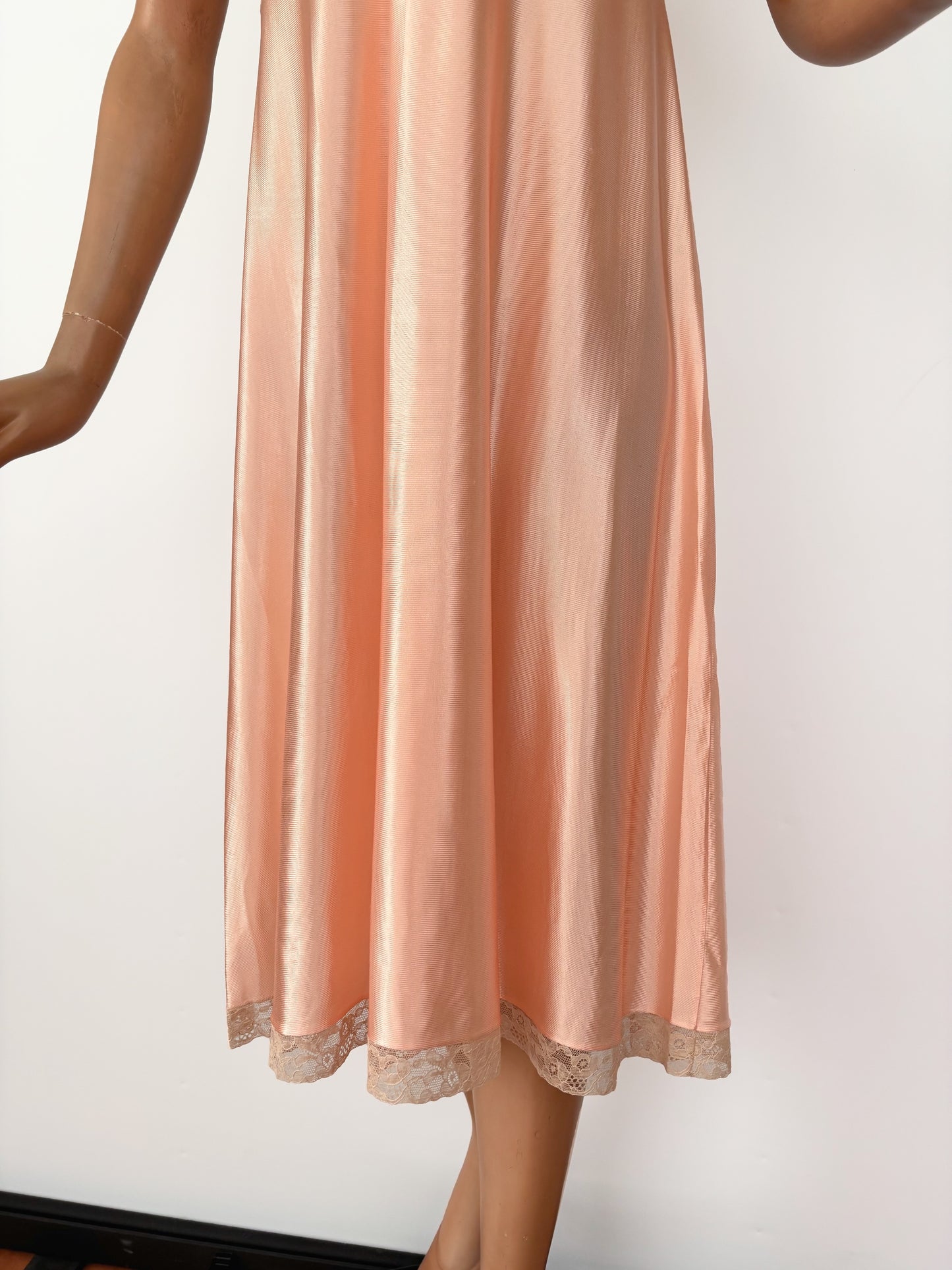 M/L | 1930s/40s Deadstock Blush Rayon Satin Slip Dress