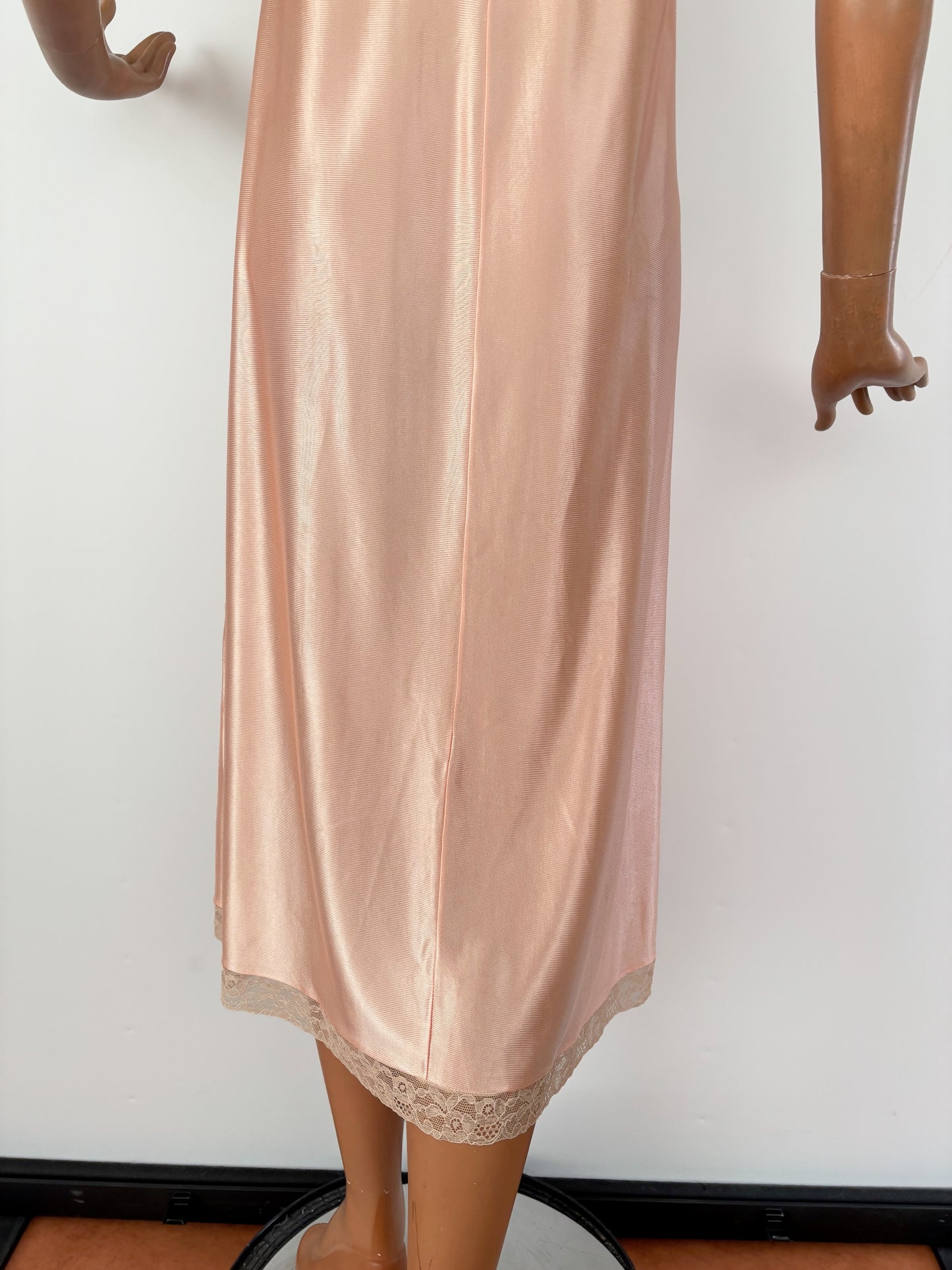 M/L | 1930s/40s Deadstock Blush Rayon Satin Slip Dress