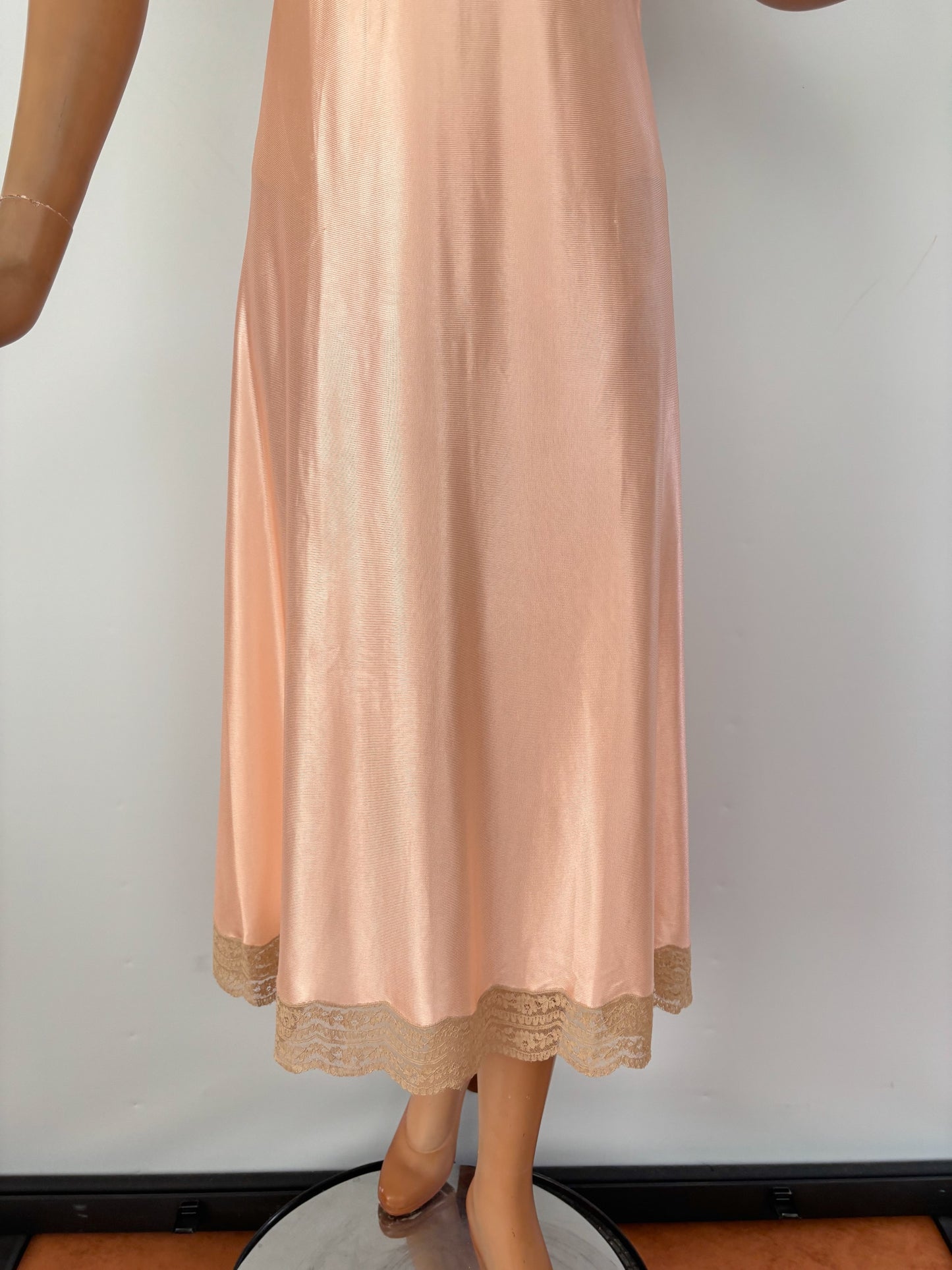 M/L | 1930s/40s Deadstock Blush Rayon Satin Slip Dress
