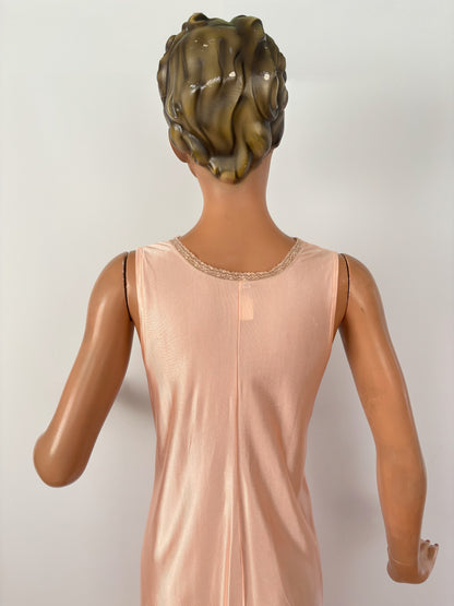 M/L | 1930s/40s Deadstock Blush Rayon Satin Slip Dress