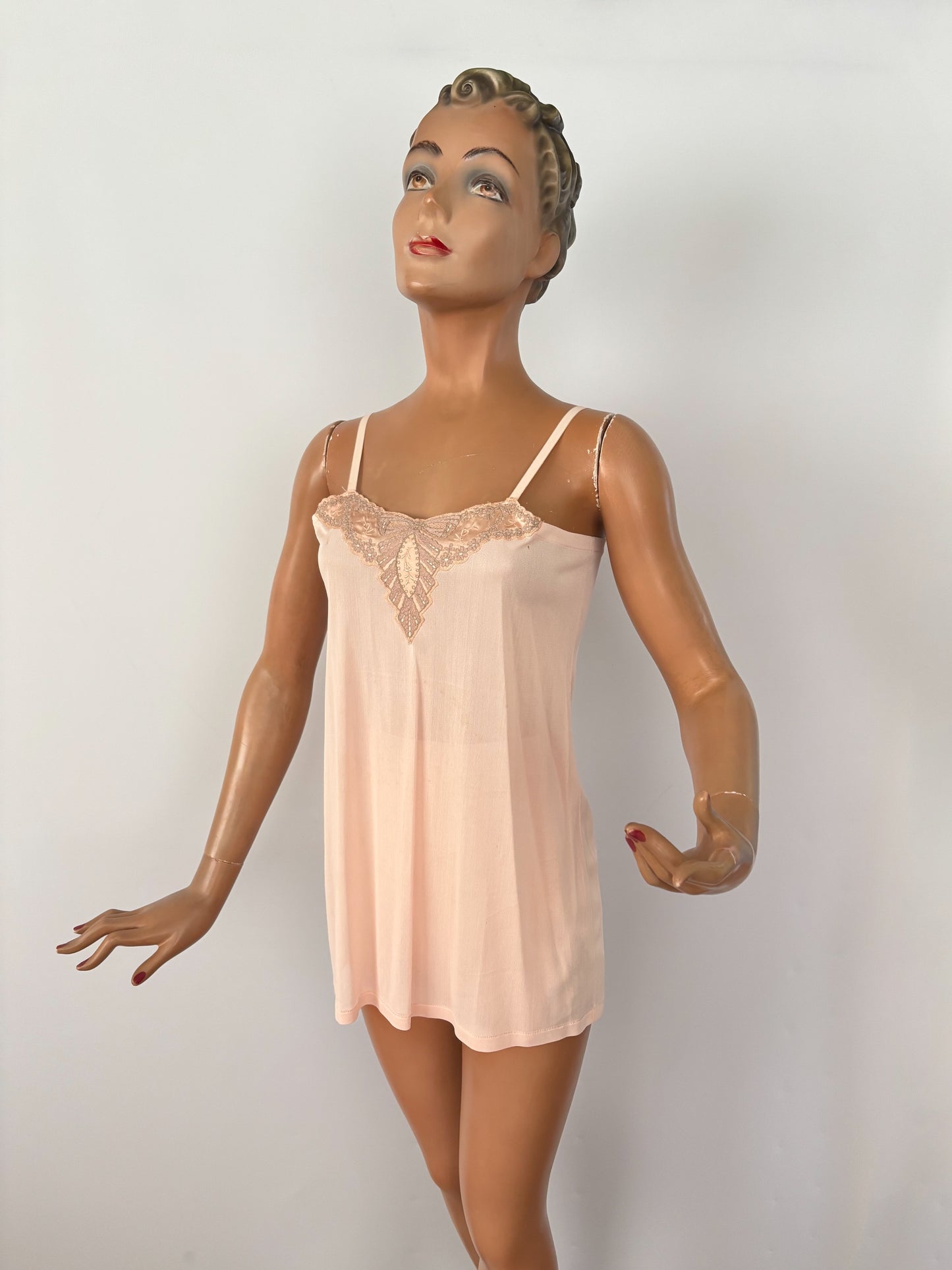 XS/S | 1930s/40s Deadstock Pink Rayon Lingerie Set