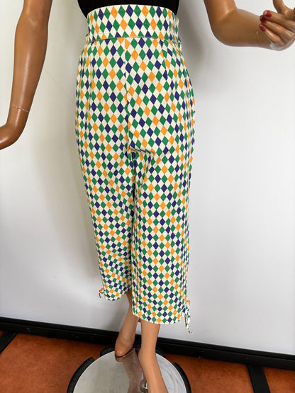 1950s Style Harlequin Capri Pants  | S