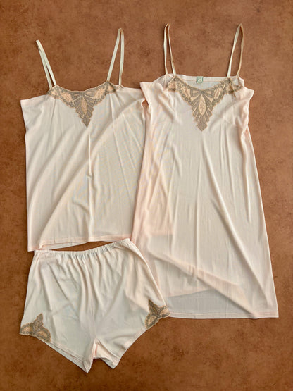 XS/S | 1930s/40s Deadstock Pink Rayon Lingerie Set