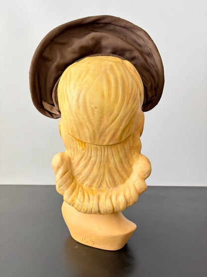 1940s Brown Silk Shantung Halo Headpiece