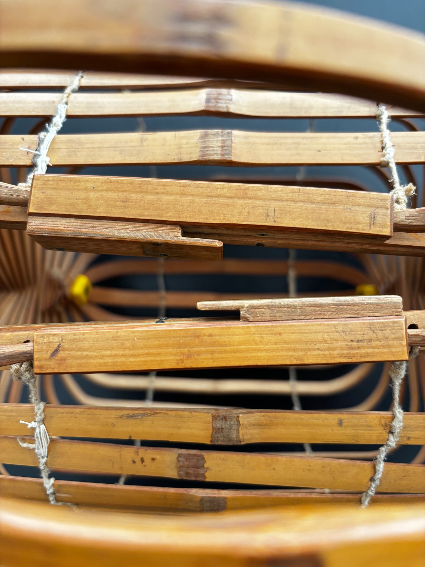 1940s Large Foldable Bamboo Handbag