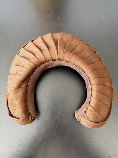 1940s Brown Silk Shantung Halo Headpiece