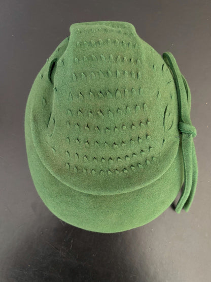 1950s Green Felt Cocktail Hat With Cutwork Leaf Detail