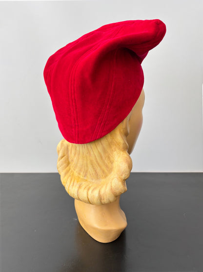 Red Velvet 1940s Style Sculptural Headpiece