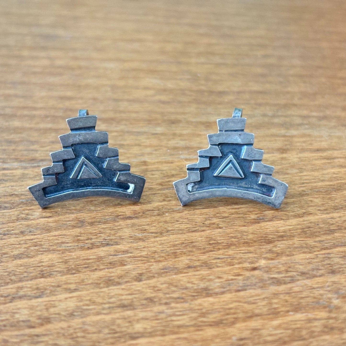 1940s/50s Mexican Silver Screw Back Earrings
