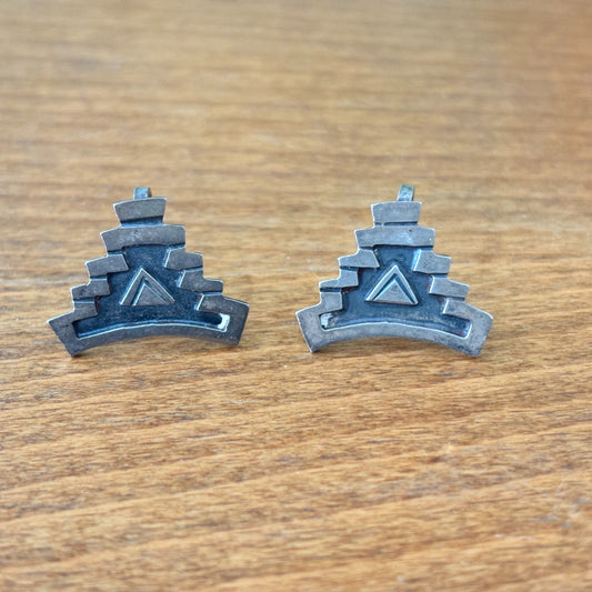 1940s/1950s Mexican Silver Screw Back Earrings