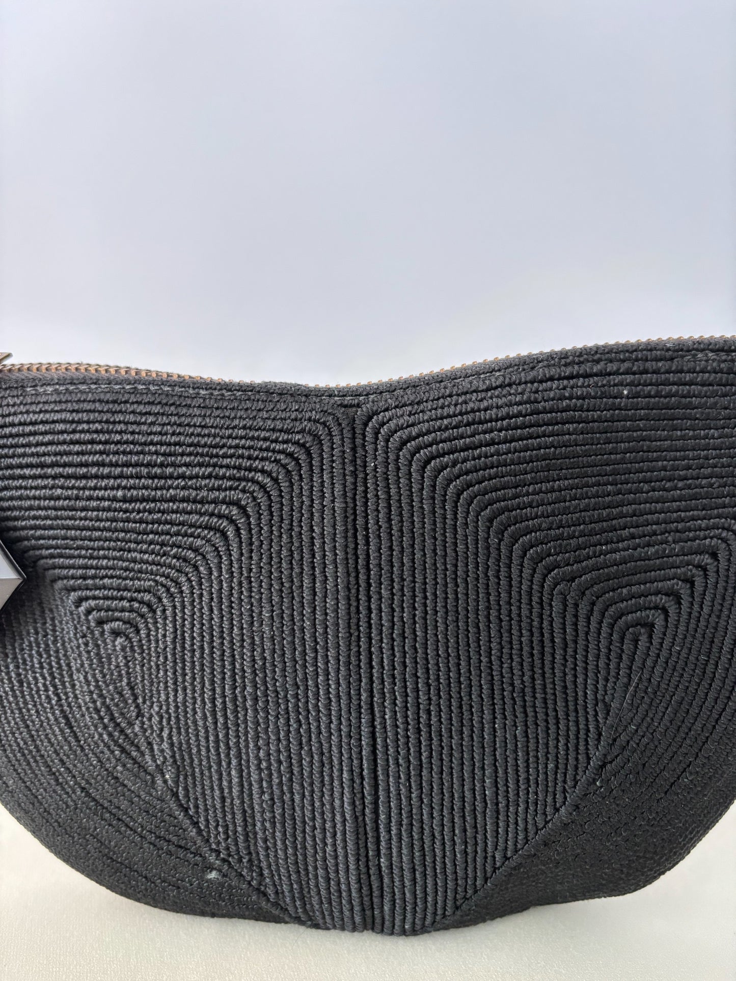 1940s Black Corde Zip Clutch Pouch