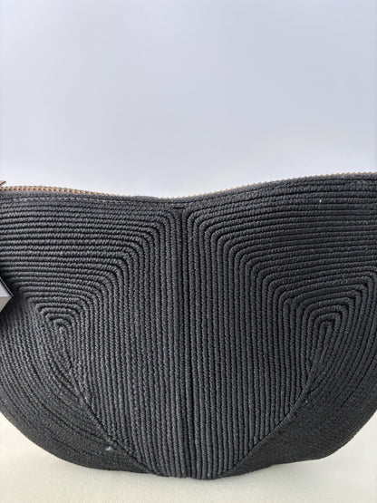 1940s Black Corde Zip Clutch Pouch