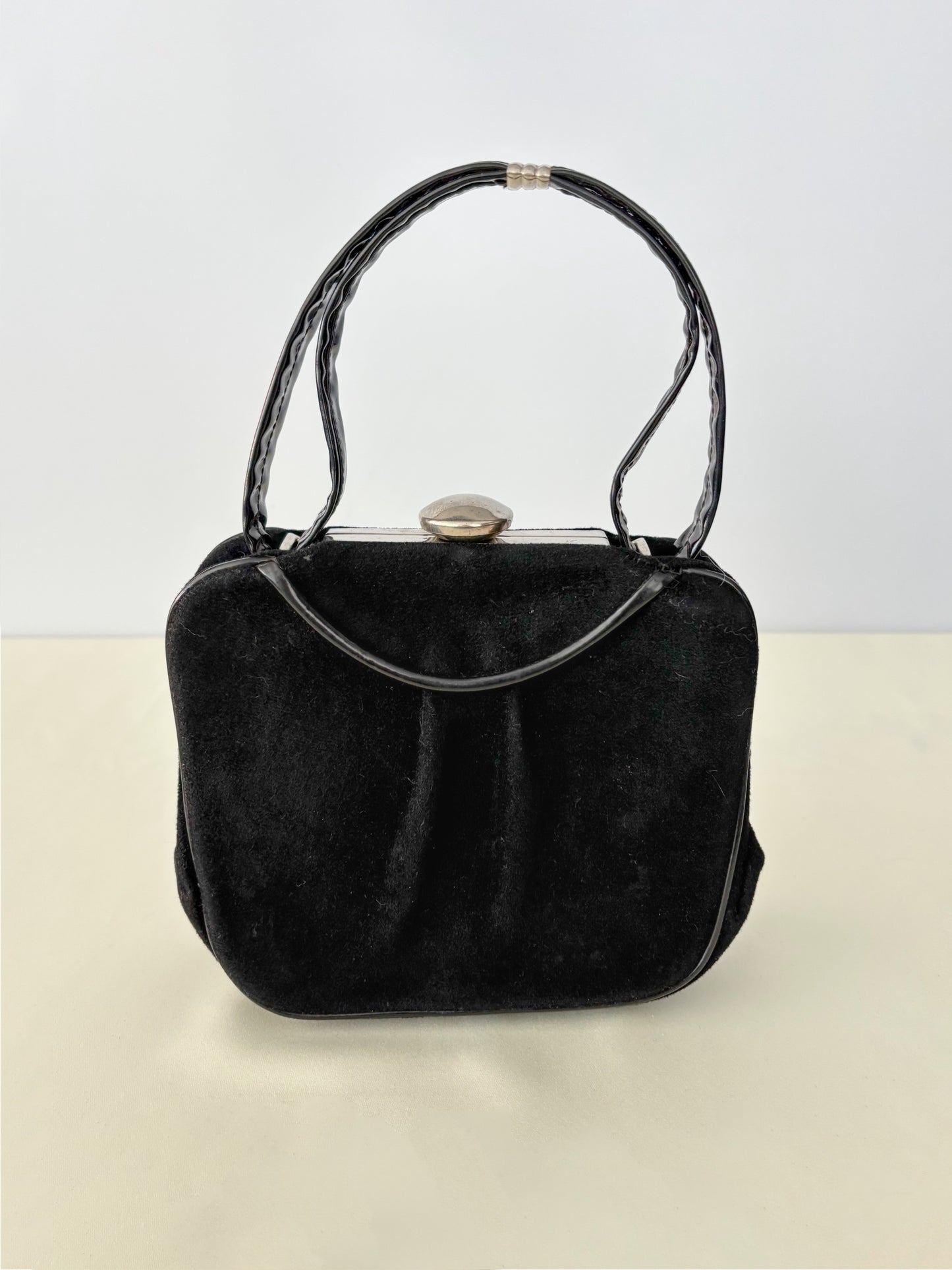 1940s Black Art Deco Evening Bag
