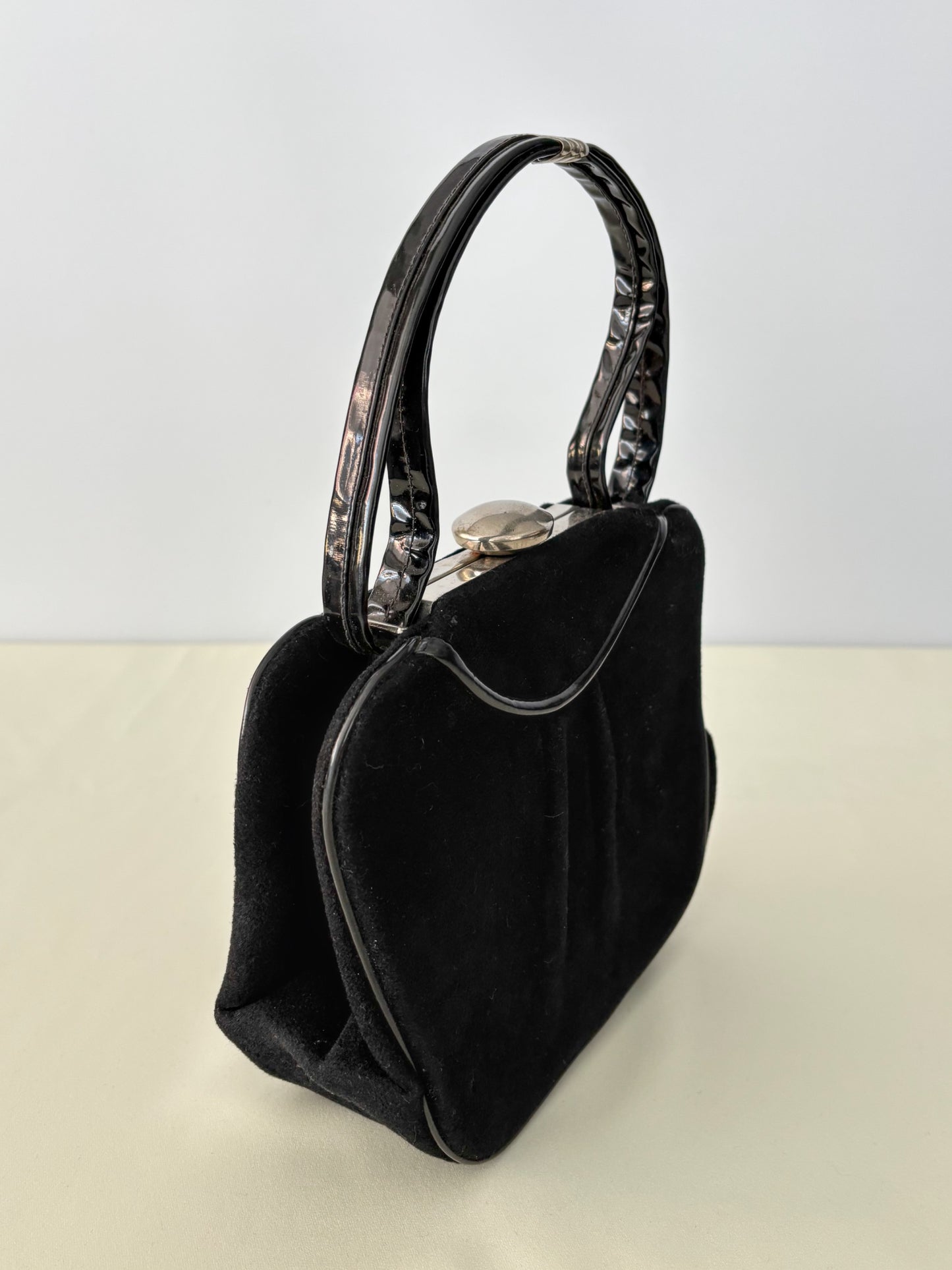 1940s Black Art Deco Evening Bag