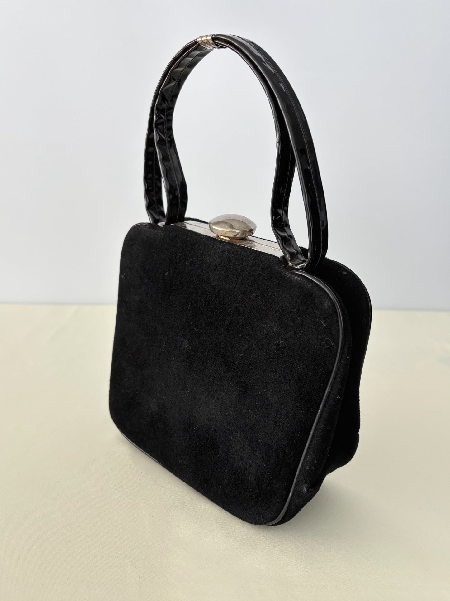 1940s Black Art Deco Evening Bag