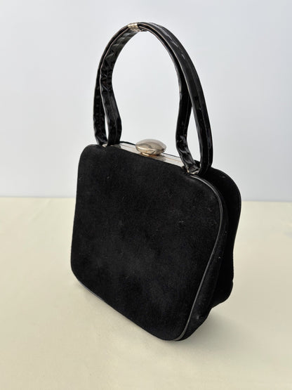 1940s Black Art Deco Evening Bag