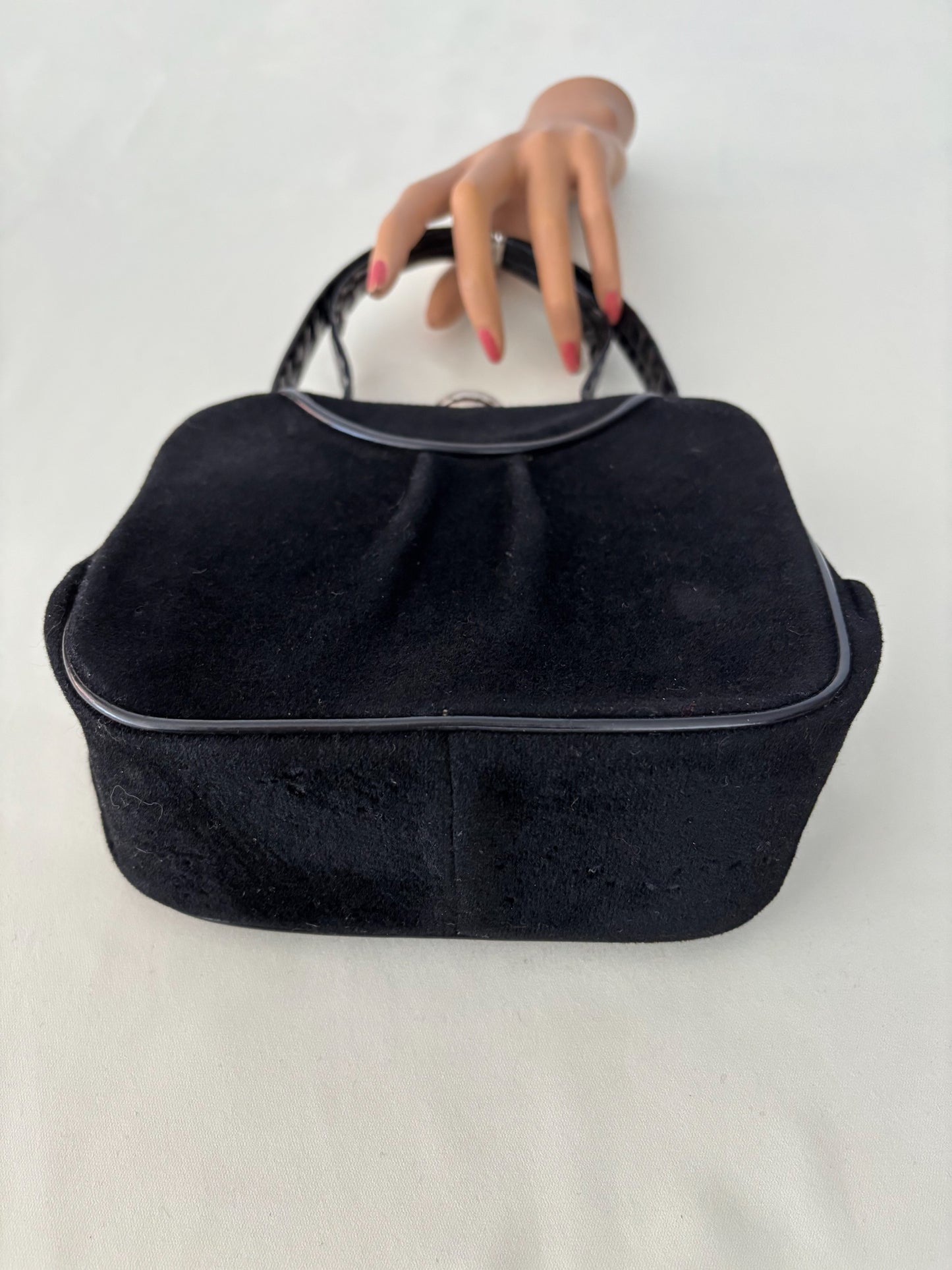 1940s Black Art Deco Evening Bag