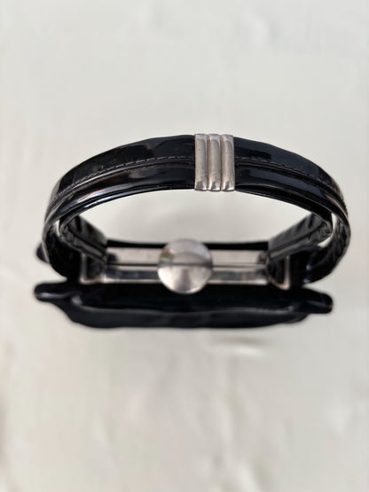 1940s Black Art Deco Evening Bag