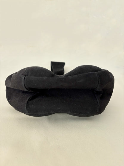 1940s Black Suede Wristlet Evening Bag