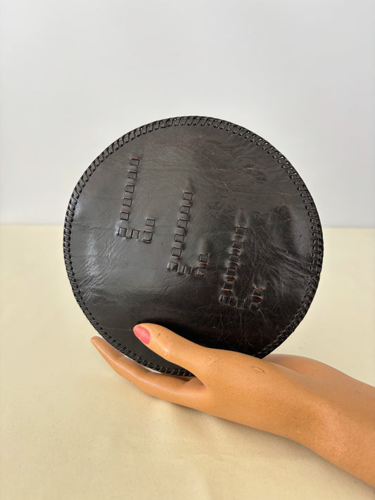 1930s/1940s Round Leather Wrist Bag