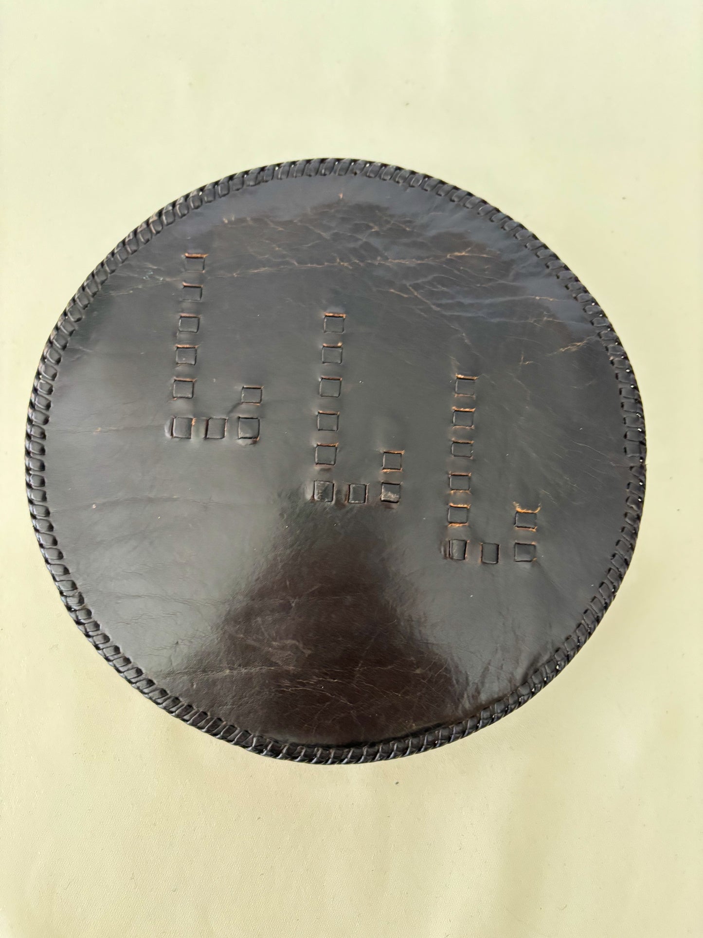 1930s/1940s Round Leather Wrist Bag