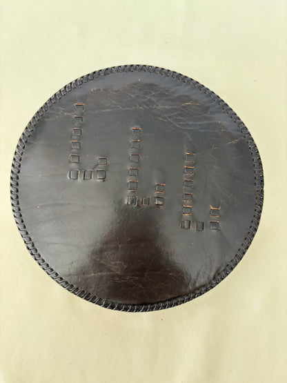 1930s/1940s Round Leather Wrist Bag