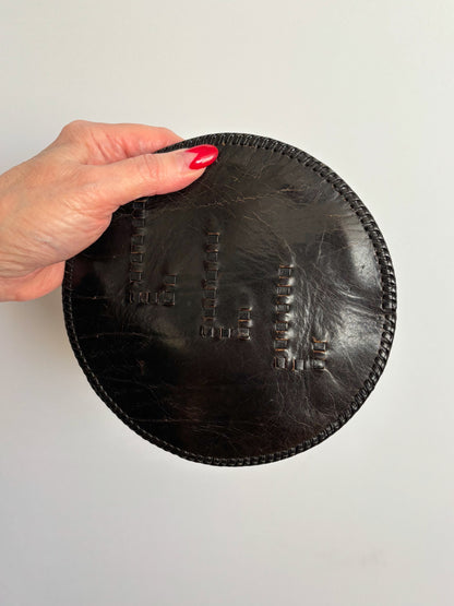 1930s/1940s Round Leather Wrist Bag