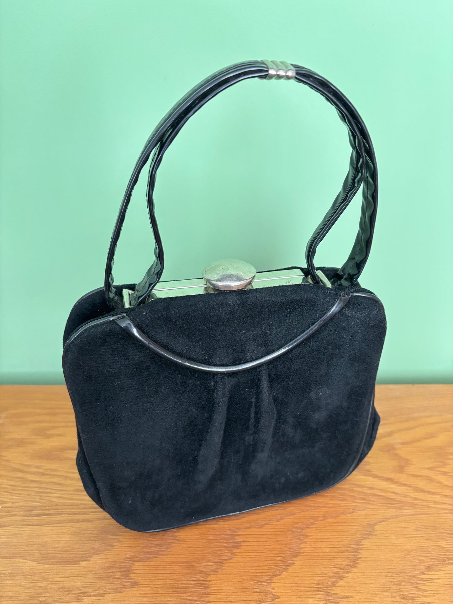 1940s Black Art Deco Evening Bag
