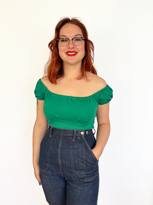 Shirley Peasant Top Green